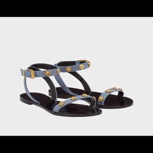 Versace Medusa Denim Flat Sandal